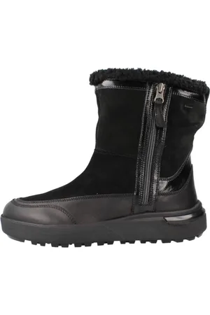 Geox Schoenen, Dames, Zwart, 40 EU, Leer, Enkellaarsjes