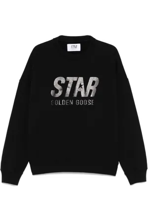 Golden Goose Sweatshirts & Hoodies, Dames, Zwart, M, Katoen, Zwarte zwarte trui met ronde hals