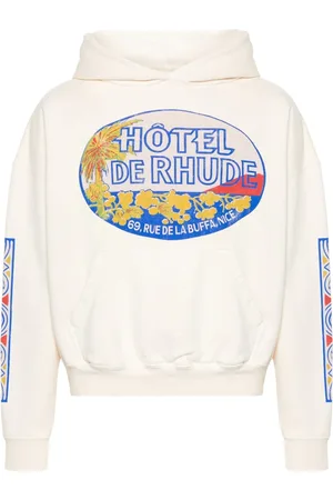 Rhude Sweatshirts & Hoodies, Heren, Wit, L, Katoen, Hotel Hoodie