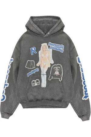 Represent Sweatshirts & Hoodies, Heren, Grijs, M, Katoen, Katoenen Hoodie met Print
