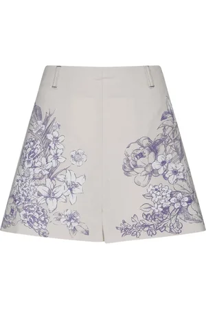Twin-Set Korte broeken, Dames, Veelkleurig, 2Xs, Katoen, Bloemen Kant Patroon Shorts