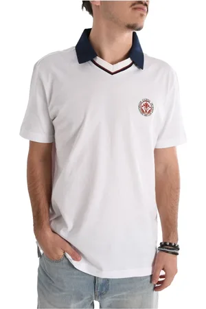 Guess Tops, Heren, Wit, M, Katoen, Polo Shirt met geborduurd logo