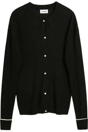 Soulland Truien, unisex, Zwart, Xs/S, Paul polo met lange mouwen