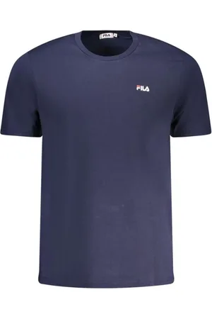 Fila Tops, Heren, Blauw, XL, Katoen, Blauw & Wit Katoenen Crew Neck T-shirts