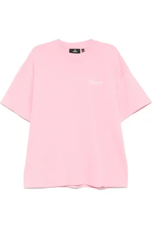 Represent Tops, Heren, Roze, L, Katoen, Roze Katoenen T-shirt met Logo Print