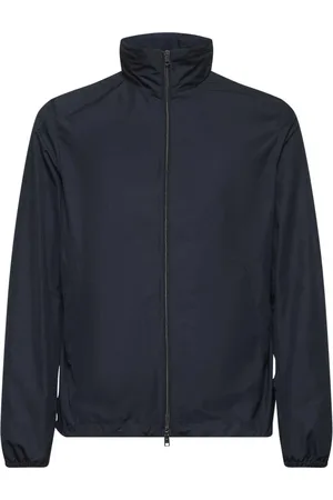 HERNO Jassen, Heren, Blauw, XL, Polyester, Inpakbare Polyester Jas met Capuchon