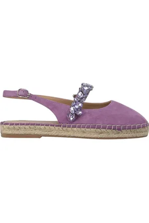 Alma en Pena Schoenen, Dames, Paars, 37 EU, Espadrille met strass