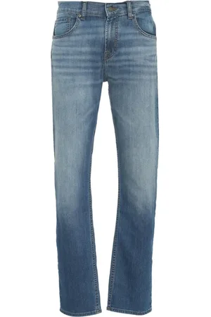 7 for all Mankind Jeans, Heren, Blauw, W31, Blauwe Straight Fit Jeans