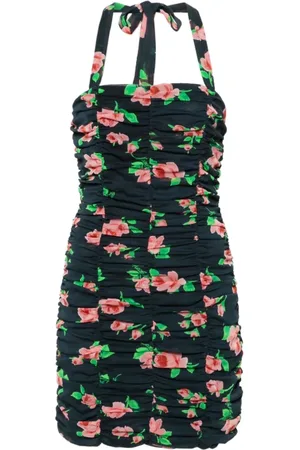 ROTATE Kleedjes, Dames, Veelkleurig, L, Polyester, Day Dress met Strikdetail Achteraan