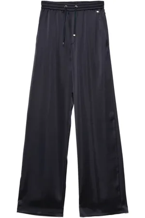 HERNO Broeken, Dames, Blauw, S, Polyester, Wijde broek