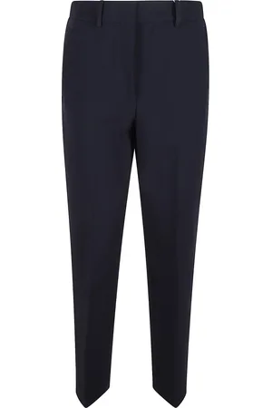 Incotex Broeken, Dames, Blauw, M, Katoen, Blauwe Stretchkatoenen Broek