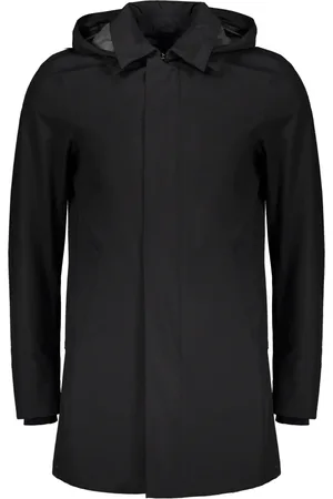 HERNO Mantels, Heren, Zwart, S, Polyester, Tech Regenjas met Elastische Manchetten