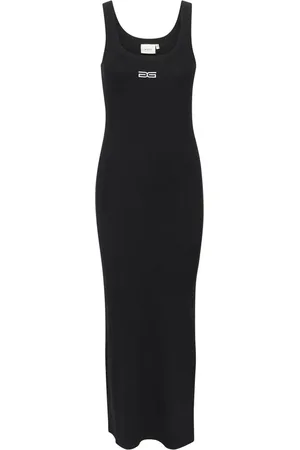 Gestuz Kleedjes, Dames, Zwart, S, Katoen, Elegante Fitted Midi Jurk