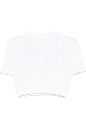 Givenchy Tops, Dames, Wit, M, Katoen, T-shirt met ronde hals