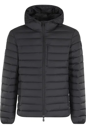 save the duck Jassen, Heren, Zwart, L, Polyester, Hooded Jacket met Juncus Stijl