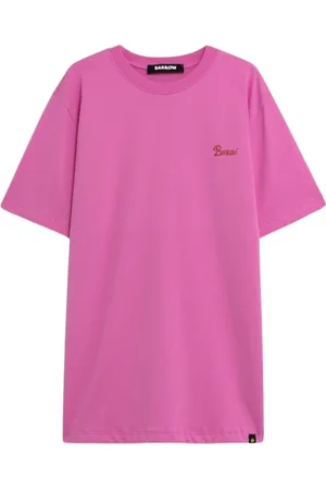 BARROW Tops, Dames, Roze, M, Katoen, T-shirt met grafische print en ronde hals