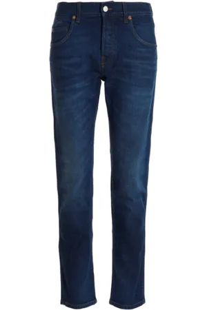 Gucci Jeans, Dames, Blauw, W34, Katoen, washed tight jeans