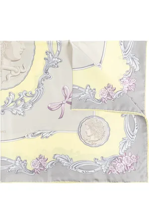 VERSACE Accessoires, unisex, Veelkleurig, ONE Size, Zijden sjaal met Medusa Cameo-print