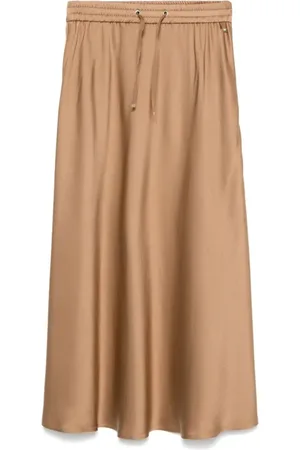 HERNO Rokken, Dames, Bruin, M, Polyester, Gonna Midi Rok