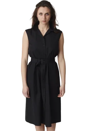 Aspesi Kleedjes, Dames, Zwart, M, Stijlvolle Midi Jurk