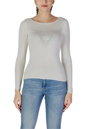 Guess Truien, Dames, Wit, M, LS Triangle Logo Eli