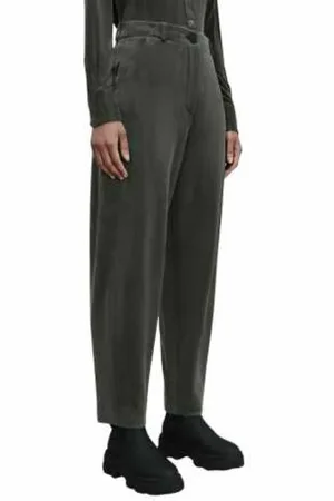 RRD Broeken, Dames, Groen, XL, High-waisted Cupro Carrot Broek Joanie