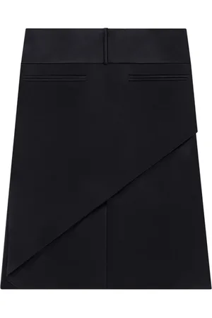 Courrèges Rokken, Dames, Zwart, S, Zwarte Geriemde Asymmetrische Rok