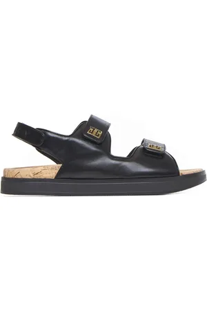 Givenchy Schoenen, Dames, Zwart, 40 EU, Leer, Zwarte leren sandalen