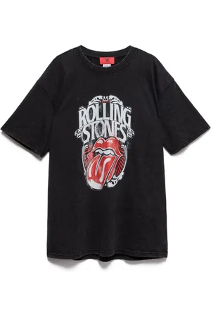 ANIYE BY Tops, Dames, Zwart, M, Katoen, Vintage Rolling Stones Logo T-shirt van katoen