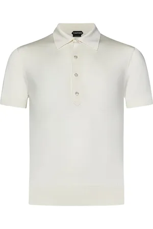 Tom Ford Tops, Heren, Wit, L, Wit poloshirt met korte mouwen