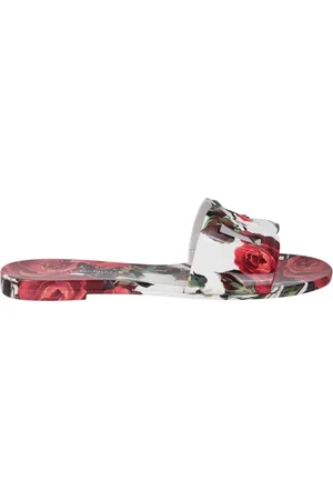 Dolce & Gabbana Schoenen, Dames, Veelkleurig, 38 EU, Rubber beachwear slide met logo applique