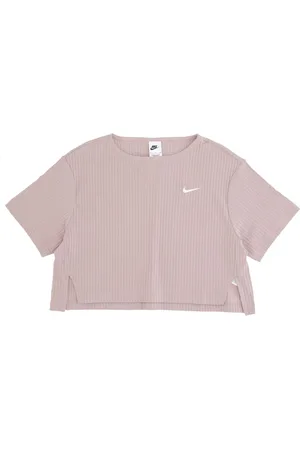 Nike Tops, Dames, Roze, XS, Katoen, Rib Jersey Cropped Top