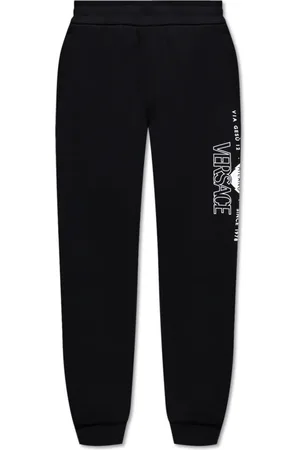 VERSACE Broeken, Heren, Zwart, S, Katoen, Trainingsbroeken met logo