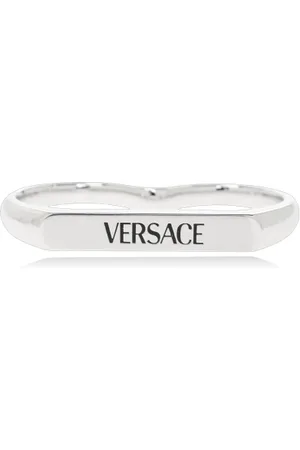 VERSACE Accessoires, unisex, Grijs, L, Twee-vinger ring