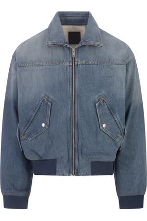 Givenchy Jassen, Heren, Blauw, L, Denim, Blauw Denim Bomberjack