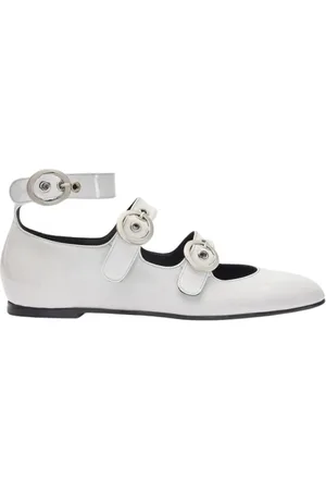 Scarosso Schoenen, Dames, Wit, 36 1/2 EU, Leer, Linda II Patent Ballerina`s