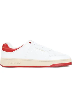 Saint Laurent Schoenen, Heren, Wit, 43 1/2 EU, Leer, Witte leren sneakers