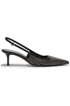 Aeyde Schoenen, Dames, Zwart, 37 EU, Slingback Pumps met Rhinestones