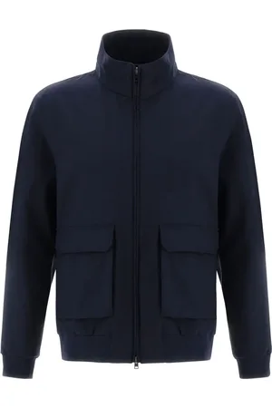 HERNO Jassen, Heren, Blauw, 2Xl, Wol, Storm System® Wool Bomber Jacket