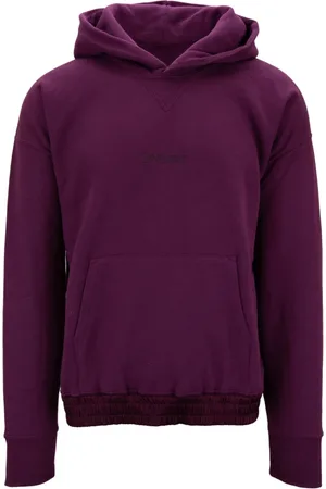 Saint Laurent Sweatshirts & Hoodies, Heren, Paars, L, Katoen, Hooded Sweatshirt met Borduursel