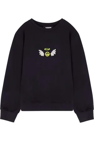 BARROW Sweatshirts & Hoodies, Heren, Zwart, L, Katoen, Angel Jewel Geborduurde Sweatshirt