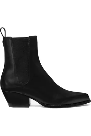 Michael Kors Schoenen, Dames, Zwart, 38 EU, Leer, Zwarte Enkellaars voor Vrouwen