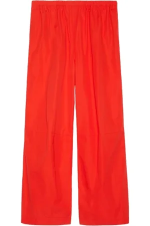 Gucci Broeken, Heren, Rood, S, Katoen, Rode Poplin Skater Broek