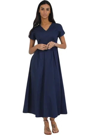 Aspesi Kleedjes, Dames, Blauw, M, Maxi-jurk