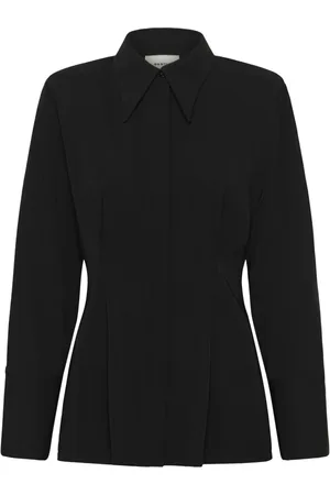 Gestuz Blouses & Shirts, Dames, Zwart, S, Leer, Elegante Zwarte Overhemdblouse Gzmareen