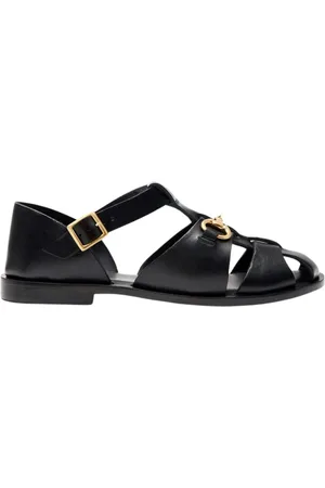 Scarosso Schoenen, Dames, Zwart, 41 EU, Leer, Helene Sandalen