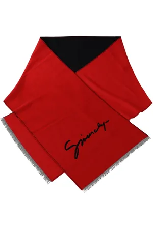 Givenchy Accessoires, Heren, Rood, ONE Size, Wol, Wollen Sjaal met Logo