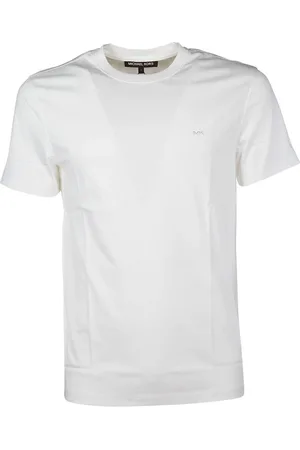Michael Kors Tops, Heren, Wit, M, Katoen, Katoenen Crewneck T-Shirt