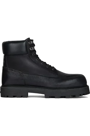 Givenchy Schoenen, Heren, Zwart, 44 EU, Leer, Zwarte Laarzen met Gewatteerde Kraag