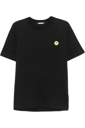 BARROW Tops, Heren, Zwart, L, Katoen, Zwart jersey T-shirt met logo-opdruk